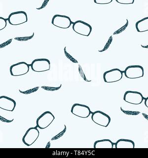 Hipster sfondo con i baffi e occhiali - consistenza perfetta illustrazione vettoriale. Illustrazione Vettoriale