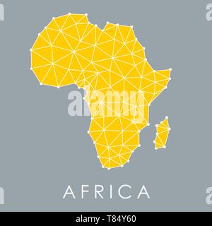 Africa mappa geometrica - stile moderno bassa poli triangoli vettore. Illustrazione Vettoriale