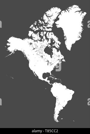 Il vettore ad alta dettagliata mappa politica del continente America Illustrazione Vettoriale