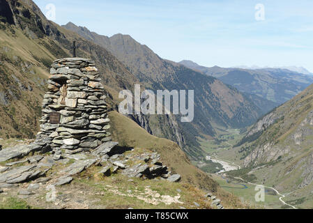 A Steinmandl Weißenegg in Hollersbachtal, Hohe Tauern, Alpi austriache Foto Stock