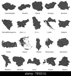 Mappe vettoriali di paesi europei Illustrazione Vettoriale