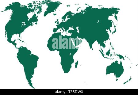 Il vettore ad alta dettagliata mappa mondiale illustrazione Illustrazione Vettoriale