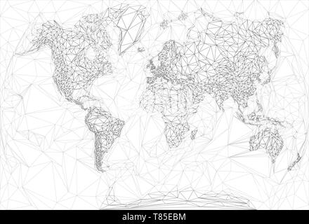 Mappa del mondo in stile poligonale Illustrazione Vettoriale