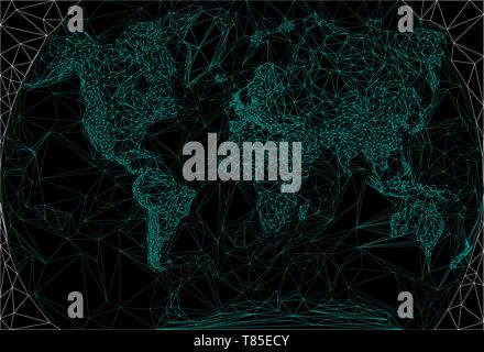 Mappa del mondo in stile poligonale Illustrazione Vettoriale