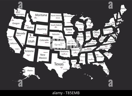 Mappa degli Stati Uniti degli stati isolati Illustrazione Vettoriale