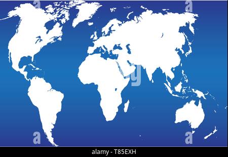 Il vettore ad alta dettagliata mappa mondiale Illustrazione Vettoriale
