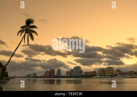 Vista di West Palm Beach Florida dalla costiera Inter Foto Stock