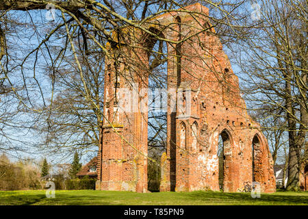 Chiesa dell'Abbazia di Eldena, Mecklenburg-Vorpommern, Germania Foto Stock