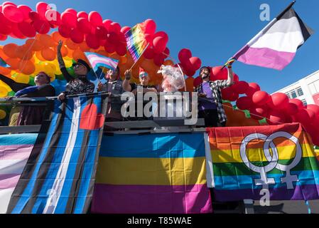 L'Islanda, la regione della capitale, Reykjavik, Gay Pride Parade 2017 Foto Stock