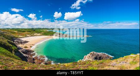 Francia, Cotes d'Armor, Plevenon, la spiaggia fosse adiacente alla Pointe de la Guette Foto Stock