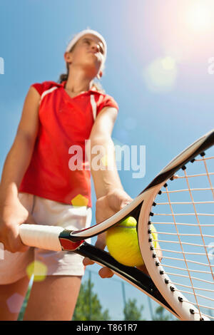 Servire di tennis Foto Stock