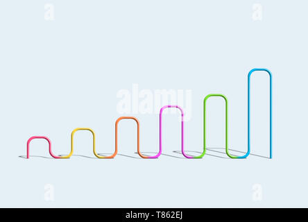 Grafico ascendente, illustrazione Foto Stock