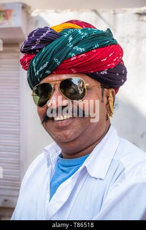 India Rajasthan, Bundi, ritratto nella città vecchia Foto Stock