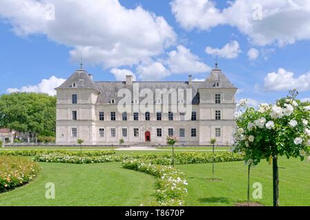 Francia, Yonne, Ancy le Franc, il giardino delle rose Foto Stock