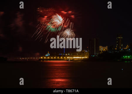 Khabarovsk, Russia - 09 Maggio 2019: Salutate in onore del giorno della vittoria. Foto Stock