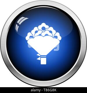 Bouquet di fiori e la relativa icona. Pulsante lucido Design. Illustrazione Vettoriale. Illustrazione Vettoriale