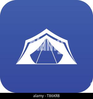 Tenda icona blu digitale Illustrazione Vettoriale