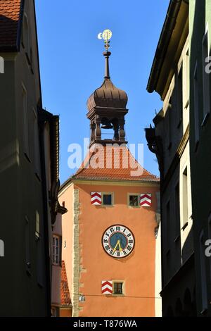 In Germania, in Baviera, il Palatinato Superiore, Regensburg, centro storico elencati come patrimonio mondiale dall' UNESCO, Brückturm-Museum (Bridge tower museum) Foto Stock