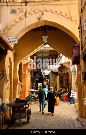 Il Marocco, Medio Atlante, Fes, Città Imperiale, Fes el Bali District, medina elencati come patrimonio mondiale dall' UNESCO Foto Stock