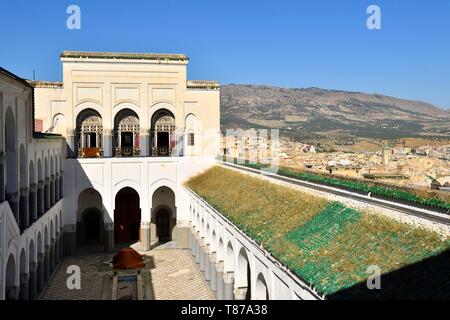 Il Marocco, Medio Atlante, Fes, Città Imperiale, Fes el Bali District, medina elencati come patrimonio mondiale dall' UNESCO, Moqri (Mokri) palace Foto Stock