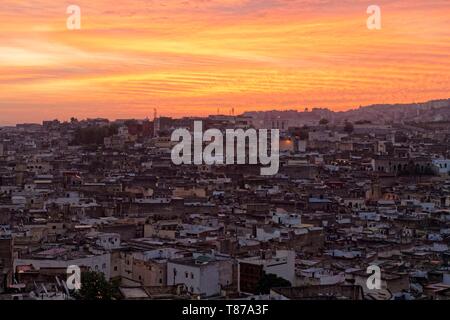 Il Marocco, Medio Atlante, Fes, Città Imperiale, Fes el Bali District, medina elencati come patrimonio mondiale dall' UNESCO Foto Stock