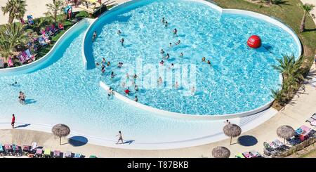 Francia, Vendee, Moutiers les Mauxfaits, acqua park (vista aerea) Foto Stock