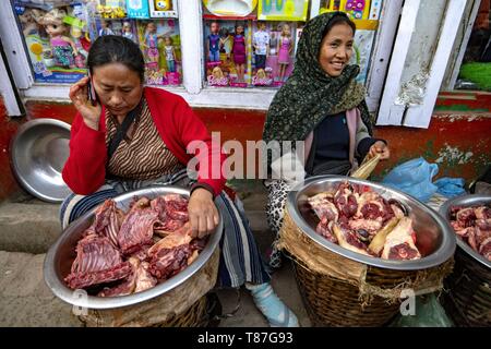 India, Nagaland, Kohima, mercato della carne di cane è una prelibatezza Foto Stock