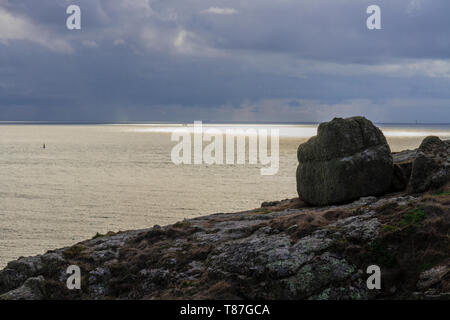 Costa, Porthcurno, Cornwall, Inghilterra Foto Stock