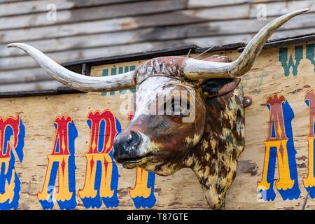 Stati Uniti, South Dakota, segni nella città di Hulett Foto Stock