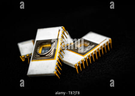 Vecchia ceramica chip elettronici EPROM Foto Stock