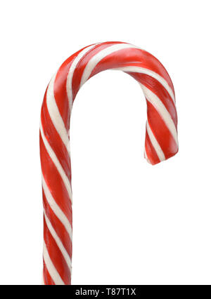 Natale candy cane isolato su bianco Foto Stock