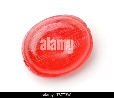 Vista superiore della red hard candy isolato su bianco Foto Stock