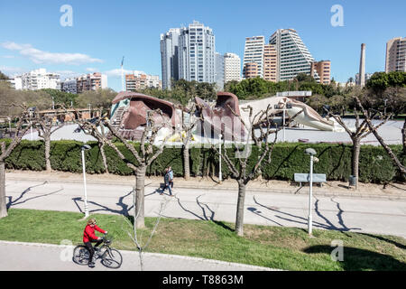 Valencia Gulliver Park, parco giochi per bambini nel Turia Garden Park Valencia Spagna Europa Foto Stock