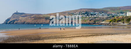 La spiaggia e la baia di PORT ERIN, Isola di Man Foto Stock
