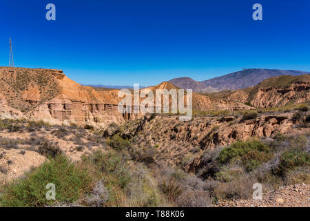 Deserto Tabernas, in spagnolo Desierto de Tabernas, Andalusia. Solo Europa deserto. Almeria, regione Andalusia, Spagna. Protected area selvaggia e di Locat Foto Stock