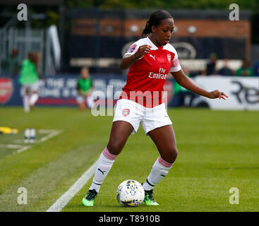 BOREHAMWOOD, Regno Unito - 11 Maggio: Danielle Carter di Arsenal durante la donna Super League match tra Arsenal e Manchester City le donne FC a Prato Park Stadium , noia legno su 11 Maggio 2019 a Borehamwood, Inghilterra azione di Credito Foto Sport Foto Stock