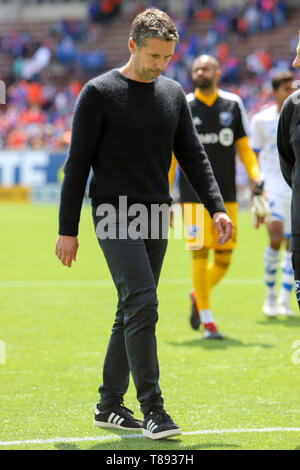 Cincinnati, Ohio, Stati Uniti d'America. 11 Maggio, 2019. Impatto di Montreal coach Remi Garde a seguito di una sconfitta per FC a Cincinnati Nippert Stadium di Cincinnati, Ohio. Kevin Schultz/CSM/Alamy Live News Foto Stock