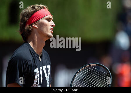 Roma, Italia. Il 12 maggio 2019. Alexander Zverev (GER) durante la sua sessione di formazione alla Internazionali BNL d'Italia Italian Open al Foro Italico, Roma, Italia il 12 maggio 2019. Foto di Giuseppe mafia. Credit: UK Sports Pics Ltd/Alamy Live News Foto Stock