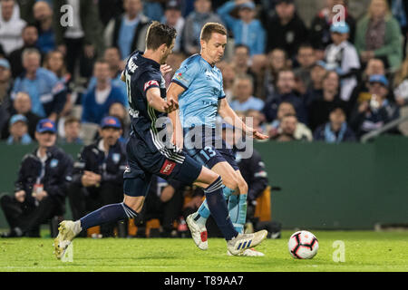 Sydney, Australia. Il 12 maggio 2019. Brandon O'Neill di Sydney FC attaccando durante la Hyundai un campionato Semi Finale 2 corrispondenza tra FC di Sydney e Melbourne vittoria al Giubileo Netstrata Stadium, Sidney, Australia il 12 maggio 2019. Foto di Peter Dovgan. Solo uso editoriale, è richiesta una licenza per uso commerciale. Nessun uso in scommesse, giochi o un singolo giocatore/club/league pubblicazioni. Credit: UK Sports Pics Ltd/Alamy Live News Foto Stock