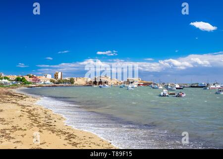 L'Italia, sicilia, Marzamemi, piccolo villaggio di pescatori Foto Stock