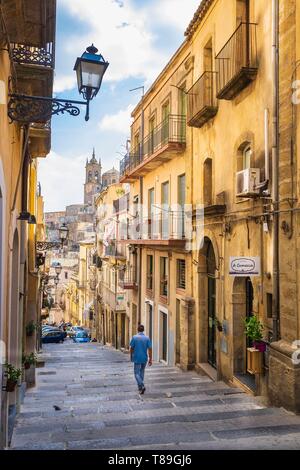 L'Italia, Sicilia, Caltagirone, sito Patrimonio Mondiale dell'UNESCO, centro storico Foto Stock