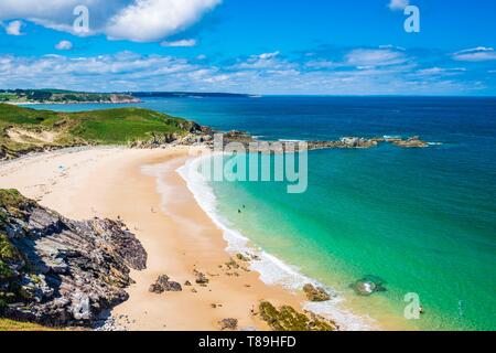 Francia, Cotes d'Armor, Plevenon, la spiaggia fosse adiacente alla Pointe de la Guette Foto Stock