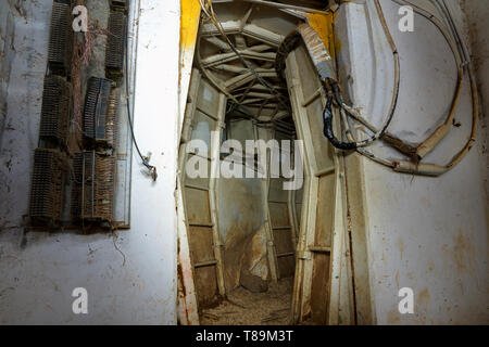 Avamposto dell'esercito abbandonato a Golan Heights, Israele. Foto Stock