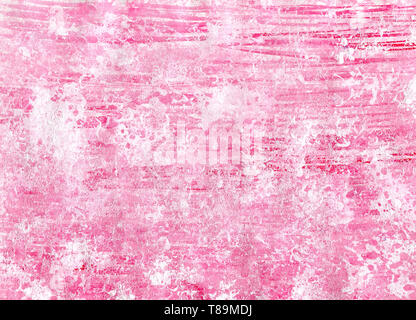 Abstract a strisce rosa sfondo. La texture della pietra. Grunge texture con graffi, punti e linee. Delicato pattern con rosa, rosso e bianco c Foto Stock