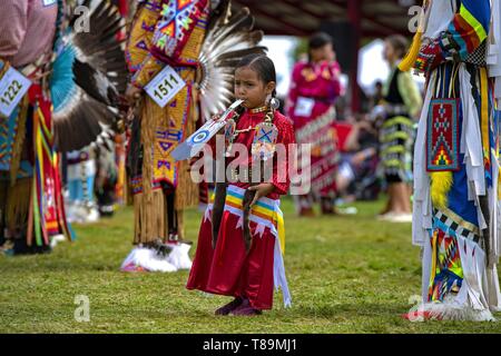 Stati Uniti, Nord Dakota, Bismarck, intertribal annuale powwow, Indiani Sioux Foto Stock