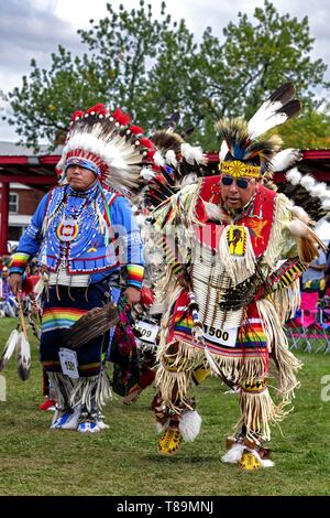 Stati Uniti, Nord Dakota, Bismarck, intertribal annuale powwow, Indiani Sioux Foto Stock