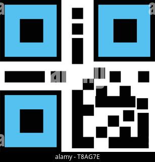 Codice QR, codice a barre icona vettore- modificabile il codice QR, codice a barre icona per sito web e le applicazioni per dispositivi mobili Illustrazione Vettoriale