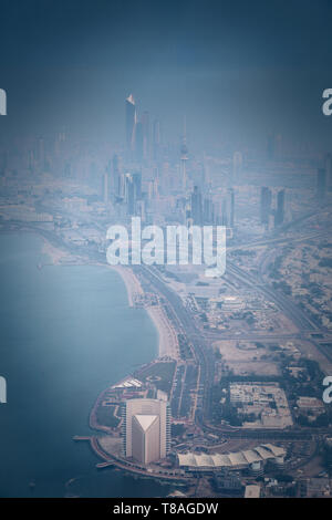 Panoramica aerea di Kuwait City. Kuwait City in Kuwait. Foto Stock