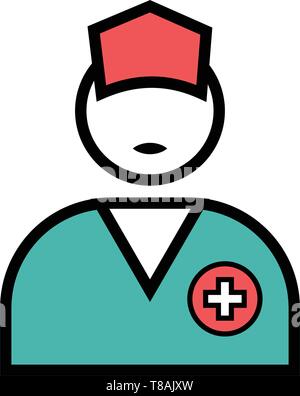 Medico, Infermiere icona vettore- medico, infermiere icona per sito web o mobile Illustrazione Vettoriale
