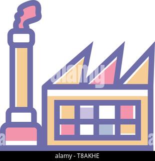Icona di fabbrica. semplice pulire il segno di fabbrica simbolo -vettore Illustrazione Vettoriale